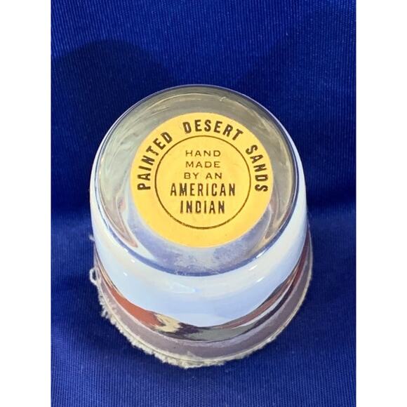 Vintage Painted Desert Sand Art Inside Shot Glass Native Art - Picture 7 of 7